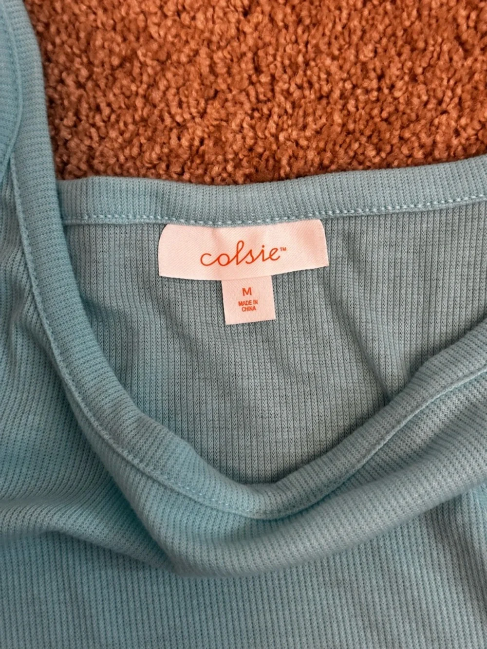 Colsie Blue Ribbed Cropped Ribbed Soft Tank Top - Picture 5 of 9